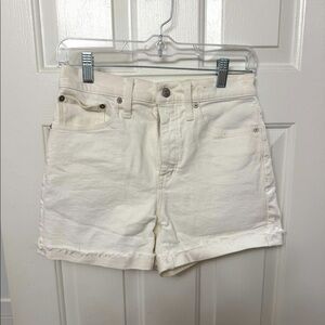 Madewell white denim shorts